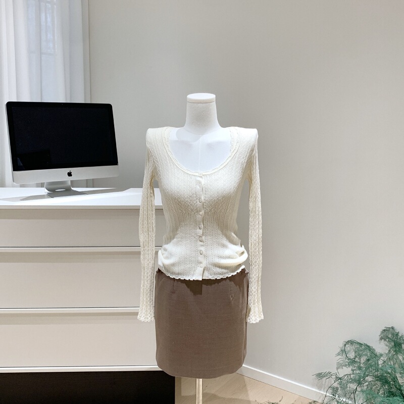3代办公室少女 25新品口袋蝴蝶结半身裙短裙|undefined