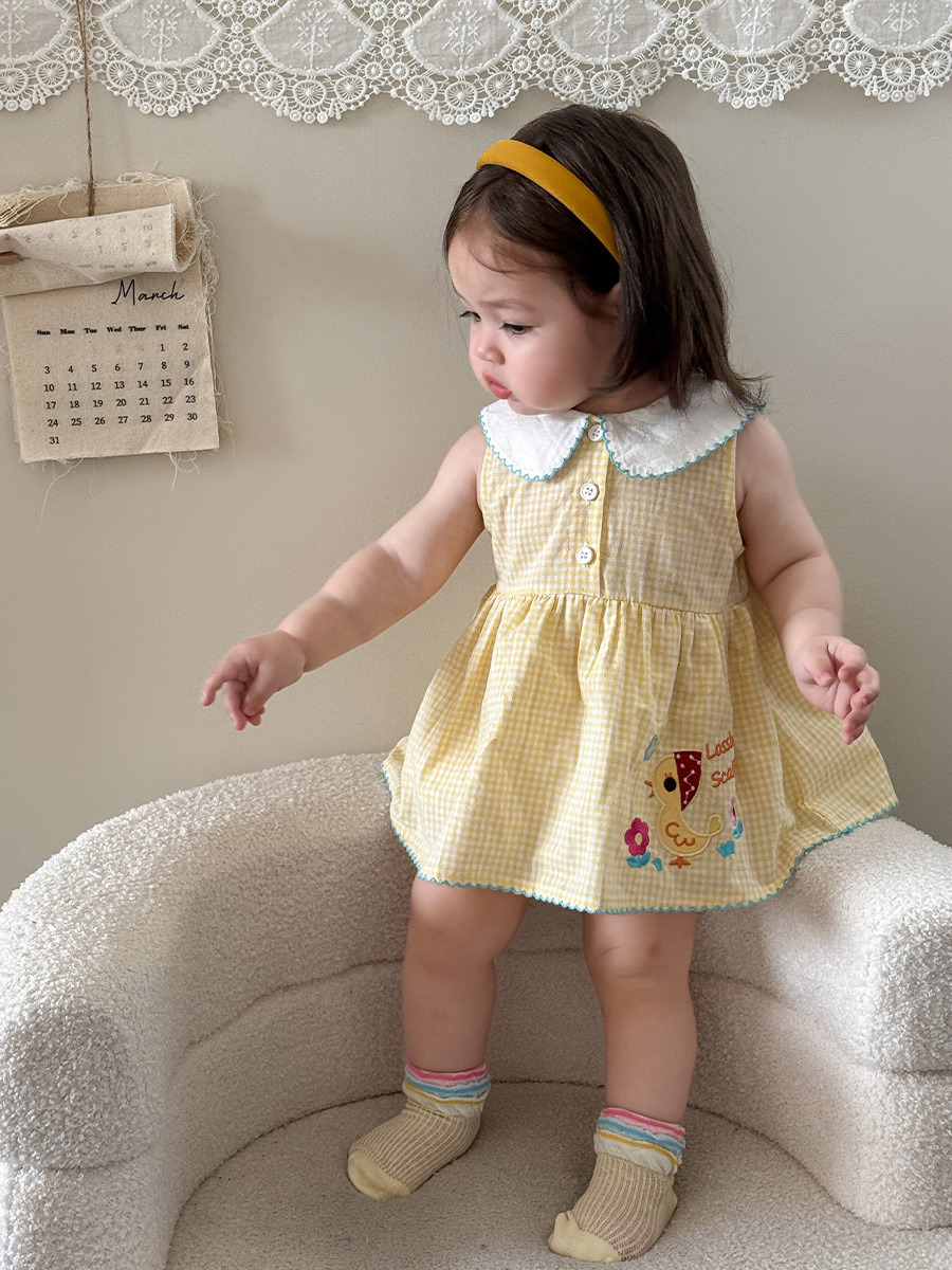 Caña de azúcar pera ropa infantil bolsas de ropa para niños verano 2026 nuevo niñas baby overcoat vestido de princesa
