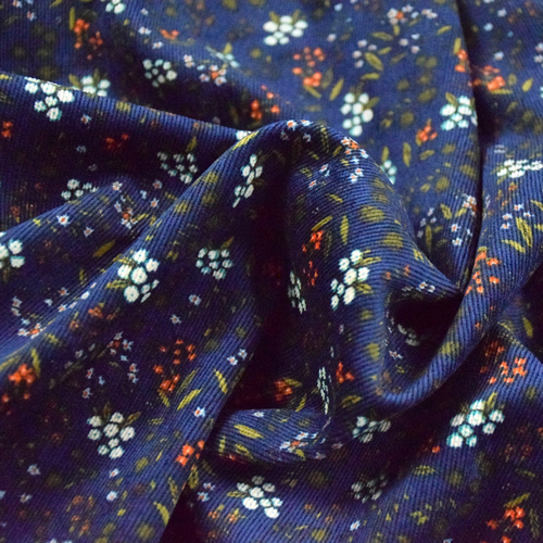 Autumn/Winter New Velour Print Fabric Dress Shirt Coat Pants Fresh Floral Striped Velour Clothing Fabric