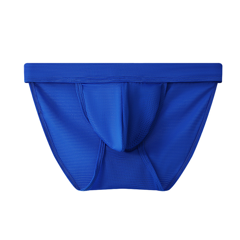 Ropa interior de seda de hielo para hombre, calzoncillos de corte alto, transpirable, de cintura baja, sexy, triangular