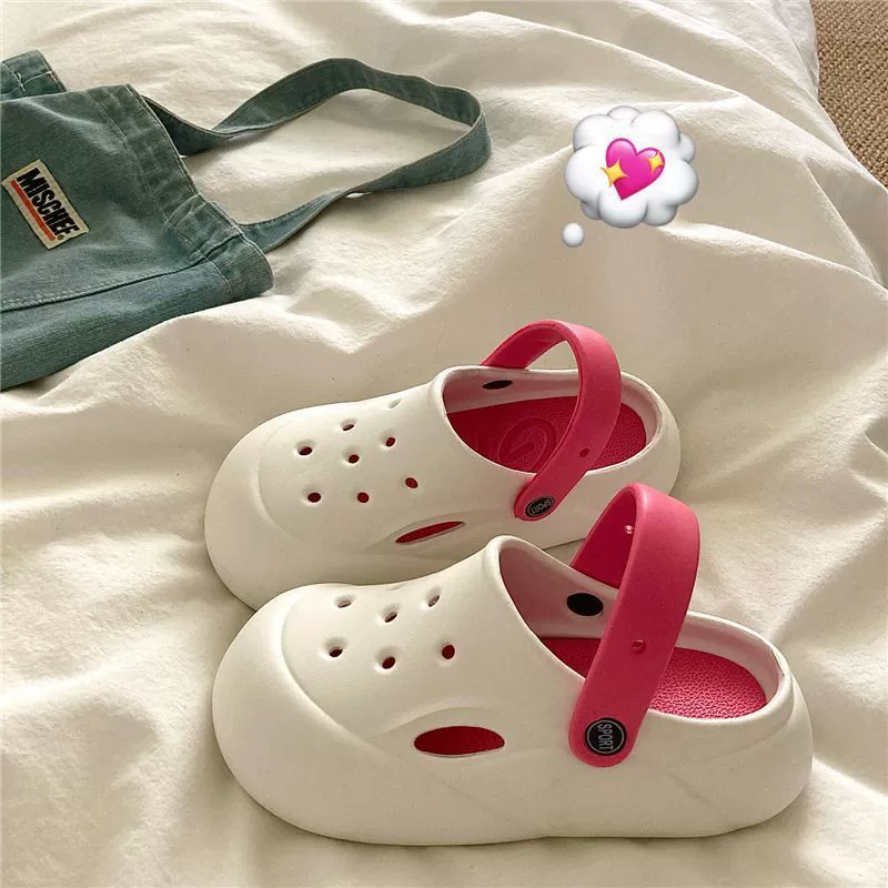 2025 новые пещерные туфли летние фрукты дракона с цветным сочетением женских нишевых толстых подошв дышащий, нескользкий и не вонючий