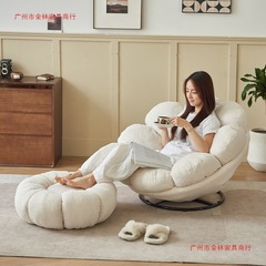 懒人沙发可躺可睡卧室单人沙发椅羊羔绒沙发椅阳台旋转休闲椅网红
