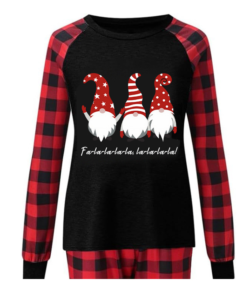 Ropa interior y ropa de dormir Atmósfera navideña Traje para padres e hijos estilo hogar Traje para padres e hijos con sombrero Traje para el hogar con estampado de Papá Noel_voghion.com