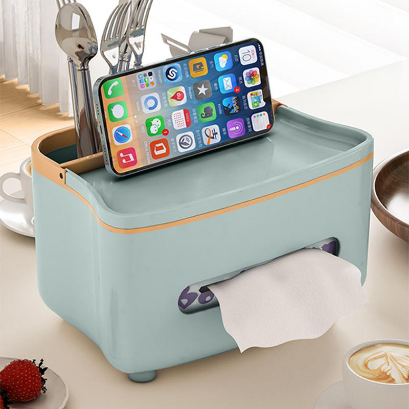Caja de Pañuelos con Organizador de Plástico Multifuncional para Sala de Estar