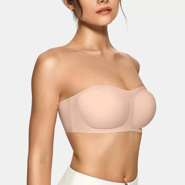Amazon Women's Strapless Bra Jelly Push-Up Tube Bra Non-Slip Wireless Soft Support Cross-Border Bra