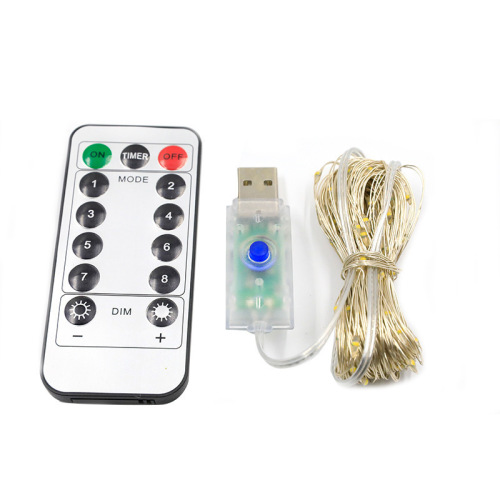 Cross-border LED copper wire light string remote USB waterproof battery box Christmas holiday decoration lights flashing small colorful lights
