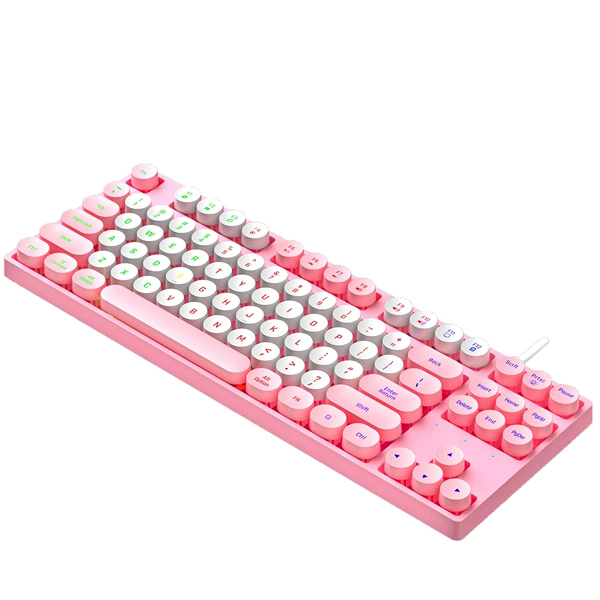 DK100 Punk Powder White Shuangpin Mechanical Feeling Clear