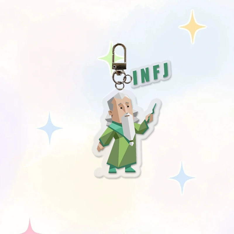 Акриловый двусторонний подвес MBTI, 16 типов личности, с металлической застёжкой, лёгкий