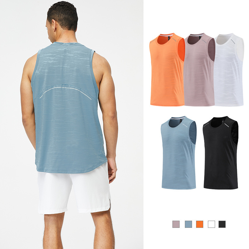 Fitness Sports Vest Men's Round Neck T-Shirt Loose Breathable Mesh Printed Quick-Drying Running Marathon Vest Fitness Sports Vest Men's Round Neck T-Shirt Loose Breathable Mesh Printed Quick-Drying Running Marathon Vest