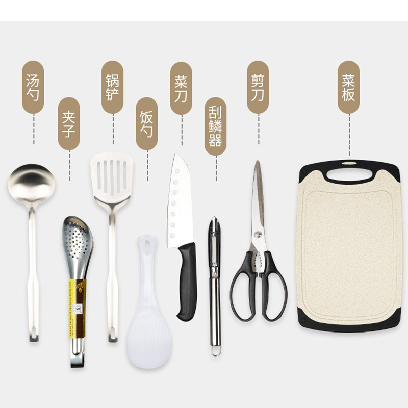 Al Aire Libre utensilios de cocina 8 unidades traje camping utensilios de cocina portátil de acero inoxidable vajilla camping picnic suministros barbacoa herramientas