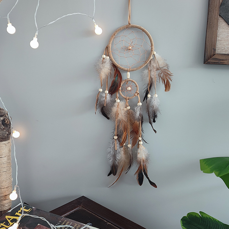 25g Weight Dreamcatcher Home Textiles & Decor Type 1 Piece Quantity Holiday, Travel, Daily Occasion Geometric Pattern Casual, Elegant, Shiny Style Casual Elegant Shiny Geometric Feather Dreamcatcher Wall Art 5