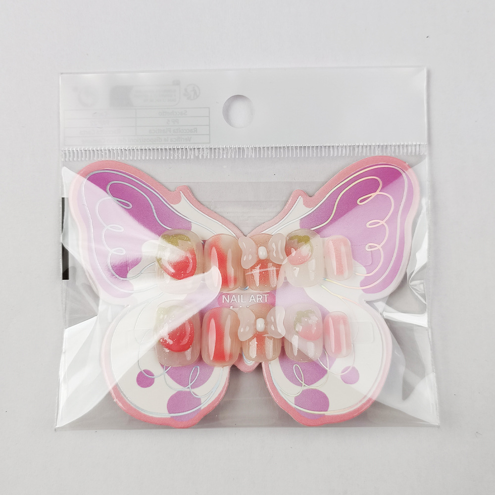 10 piezas de decoración de uñas para niños, puntas de uñas 3D de estilo femenino en color rosa, puntas de uñas postizas para adolescentes de 12 a 18 años. image 6