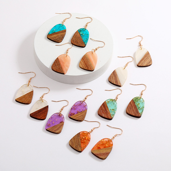 retro wooden earrings