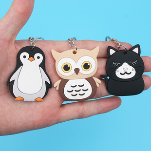 2023 Cross-border New Cute Cartoon Animal PVC Soft Rubber Keychain Silicone Car Bag Decorative Pendant