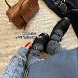 Socks women's autumn and winter new gray black and white long tube women's socks drawn cotton socks all-match Korean style college socks
