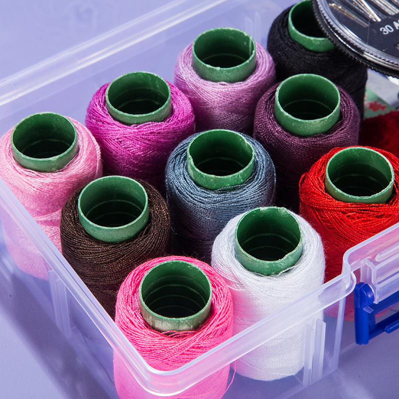 Nueva celebridad de Internet caja de costura hogar costura aguja conjunto dormitorio conveniente bolsa de costura portátil caja de costura transparente