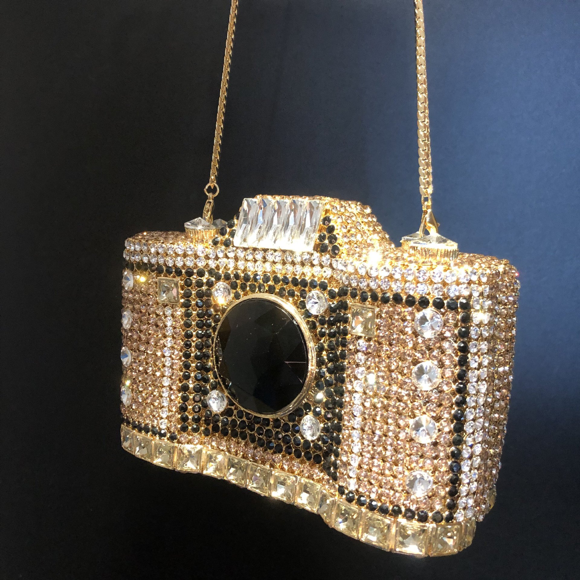 Túi clutch nữ đính kim cương cầm tay dự tiệc sang trọng — Cà phê vàng/hàng có sẵn, Màu xanh lục, Màu bạc, Màu xanh lá chi tiết 15