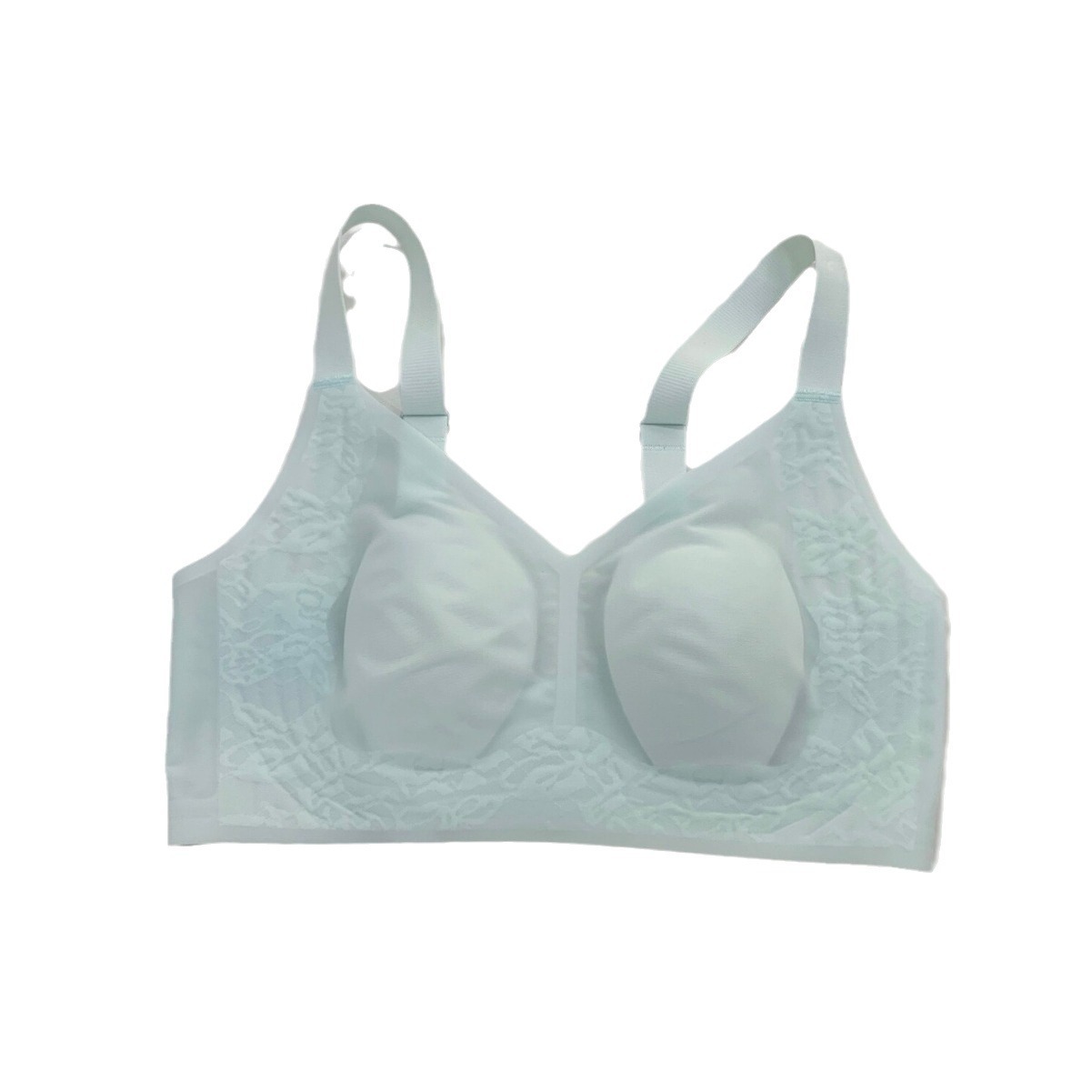 5574 Taza de cristal ultrafina Máscara de sujetador Tira de gelatina Soporte suave Ropa interior sin anillo de acero Sujetador de ajuste fino de gran tamaño