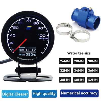 60mm Su Temperaturu Göstəricisi + Su Üçyollu Dəsti 26mm-42mm Yarış Aləti Su Keçirməyən Avtomobil