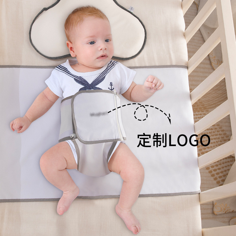 Newborn Swaddle Blanket Baby Fixed Anti-Falling Belly Protection Baby Anti-Rollover Pure Cotton Breathable Soothing Sleep Portable Storage