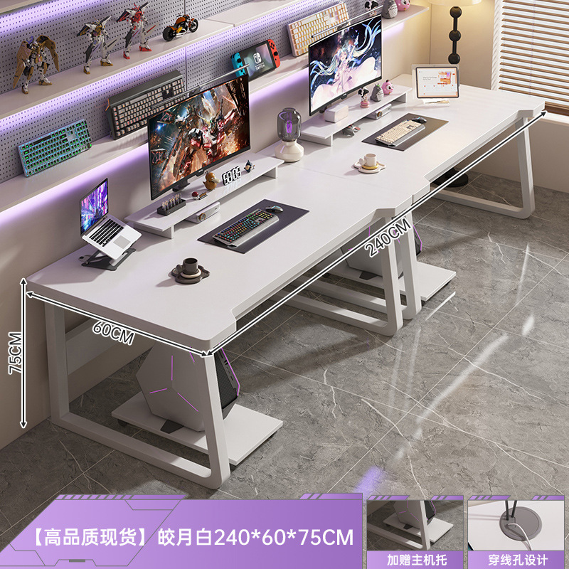 Mesa de computadora para dos personas lado a lado pareja mesa de deportes electrónicos mesa de trabajo escritorio de escritorio casero de escritorio de oficina estudio mesa y silla set