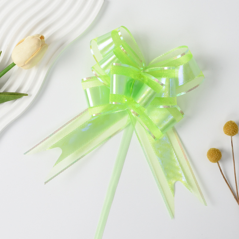 Cross-Border Nuevo 50 gran color Iris patrón tejido hilo de nieve dibujado a mano flor regalo embalaje arco dibujado flor cinta