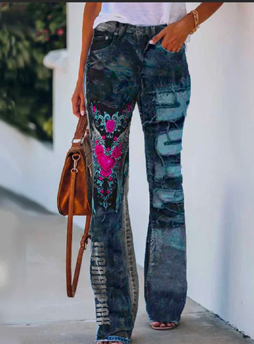 Independent Station 2025 AliExpress eBay Western and Eastern Large Women's Casual Pants Digital Print Pattern Pants