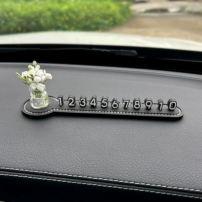 Nömrəli dayanma kartı plate mobile car phone number - white-jasmine-three-dimensional-parking-sign-free-traceless-glue