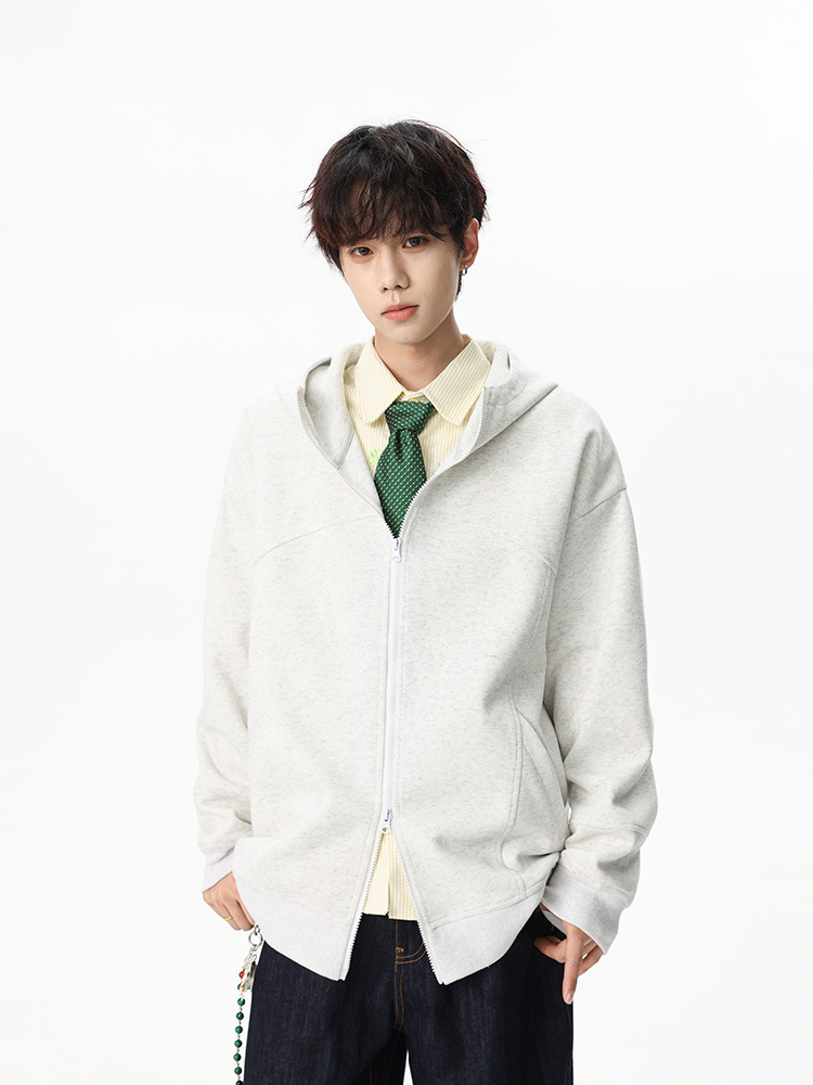 Ropa de hombre ACU | Chaqueta con capucha para niños 2025 estilo americano, de costura plana, marca juvenil de moda, cárdigan delgado para hombres.
