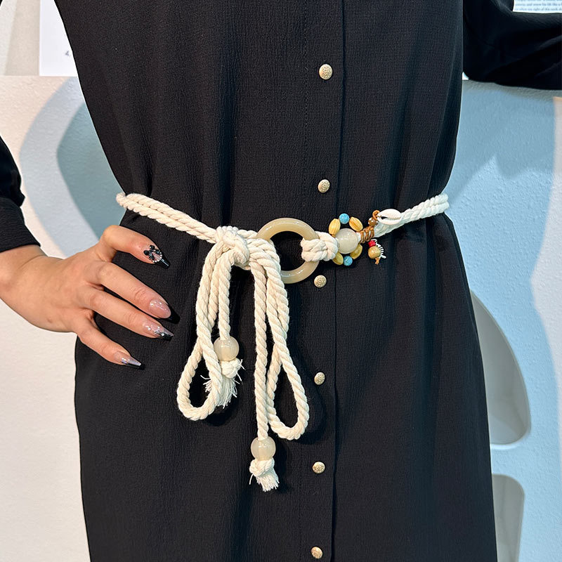 Cuerda de la cintura popular Bohemia tejida cuerda de cáñamo cadena de la cintura cinturón delgado vestido del todo-fósforo de las mujeres joyería transfronteriza al por mayor