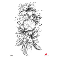 Factory Direct Sales New Wholesale Waterproof Durable Eco-Friendly Large Design Temporary Tattoo Sticker Cross-Border Supply