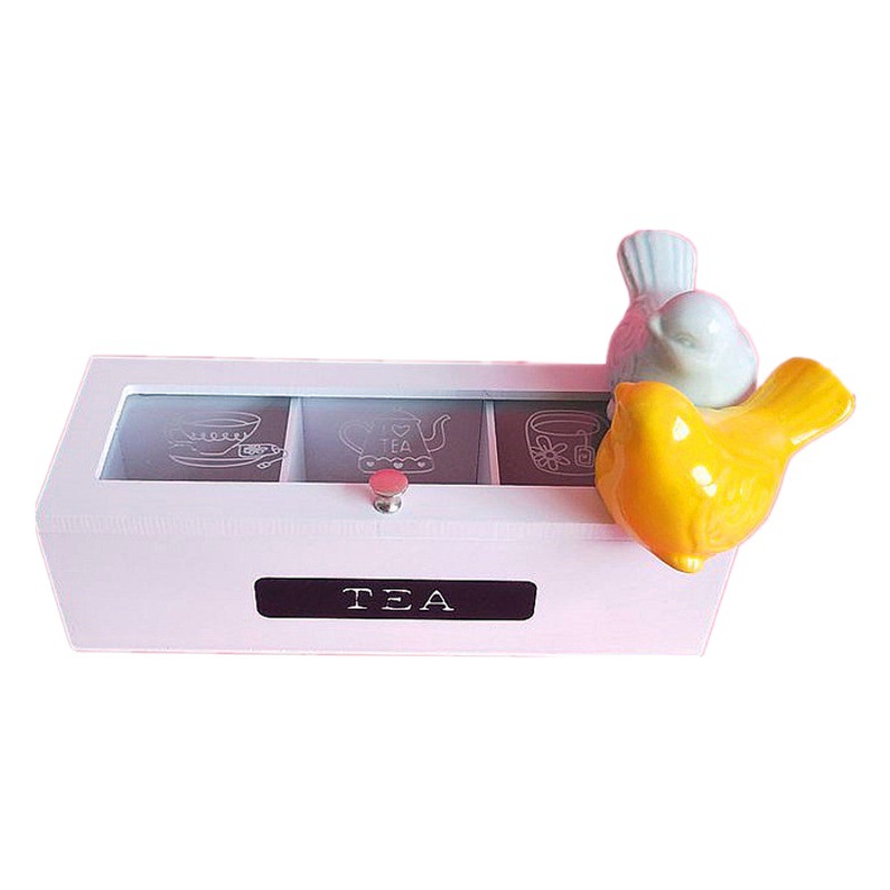 Literario y arte simple escritorio caja de té caja de almacenamiento caja de madera caja de té decoración del hogar creativo