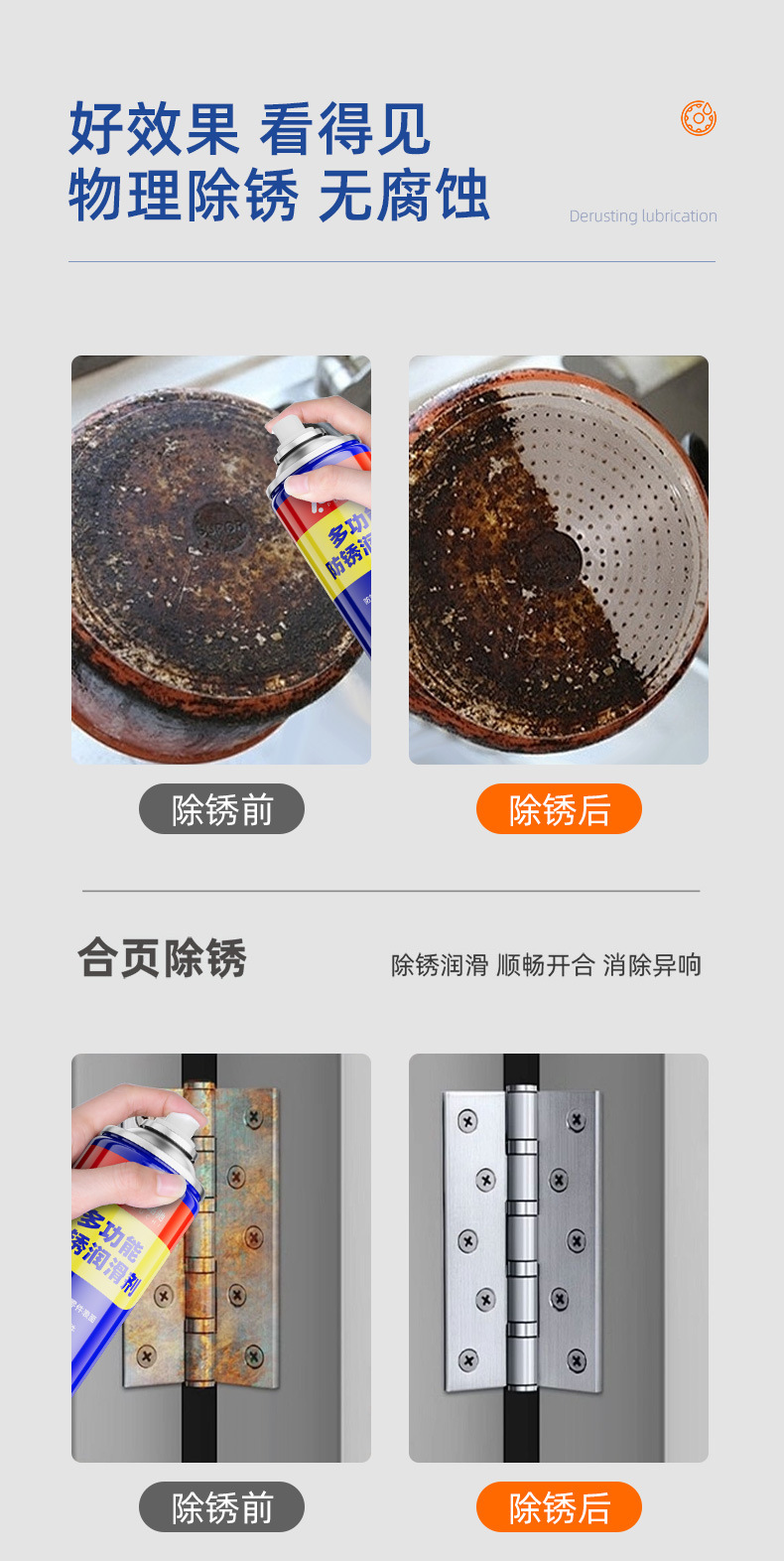 Pushi bolt loosening agent rust remover car window lubricant car door lock anti-rust rust removal loose spray