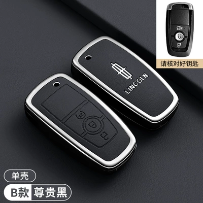 Z, Navigator, Aviator, Continental Navigator – Car key bag - lincoln-b-model-three-button-premium-black-single-shell