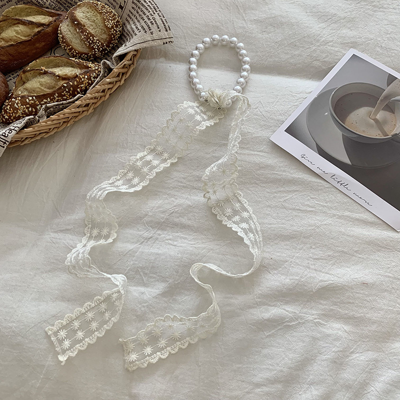 Bufandas de encaje femeninas coreanas de primavera y otoño universal moda bufandas de cuello cuello collar de perlas cuello de cabello