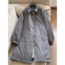 2025填充白鸭绒 风衣式衬衫领休闲羽绒服 中长款女批发H21FY8981