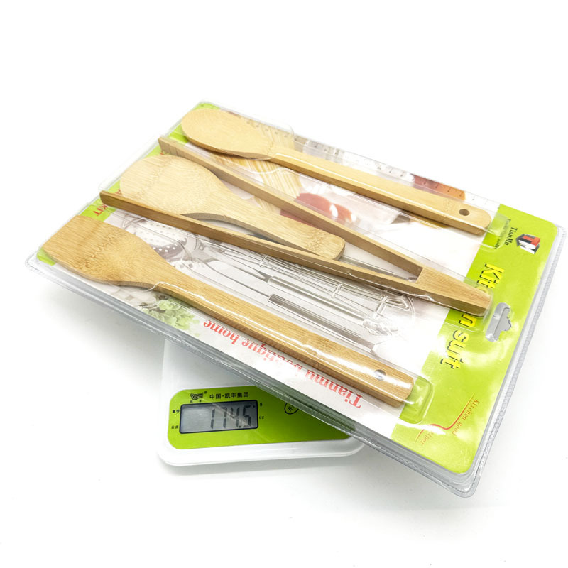 Herramientas de cocina productos de bambú cucharas de pala clip de alimentos cocina 4 piezas