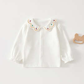 婴儿纯棉前开衫秋衣春秋款打底衫无骨新生儿衣服全棉内衣单件上衣