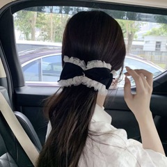 韩国东大门蕾丝花边香蕉夹发夹盘发头饰发饰气质千金风轻奢感洋气