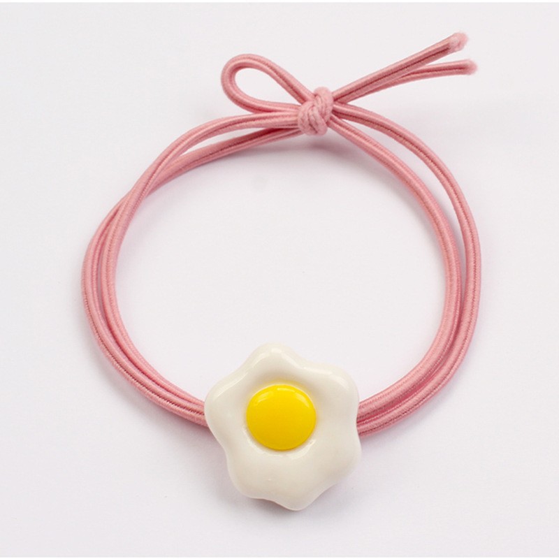 Pink poached egg hair rope