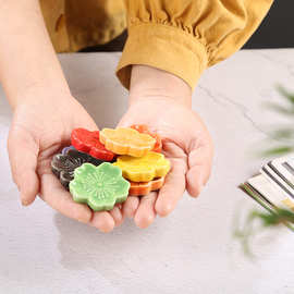 七彩樱花陶瓷筷子架创意日式酒店摆台小筷托家用樱花餐桌筷枕笔搁