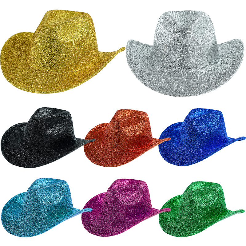 Europa y los Estados Unidos multicolor sombrero de vaquero occidental extranjero espectáculo de escenario cool festival de sombrero de jazz