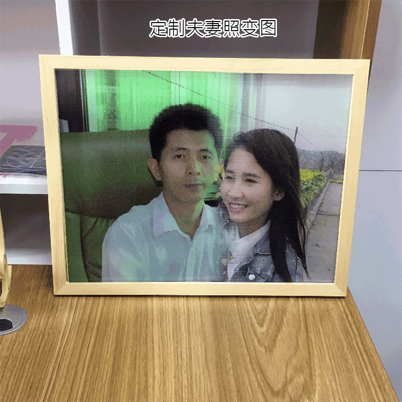 供应3D光栅立体图变画挂画夫妻照印刷三维动画lenticular