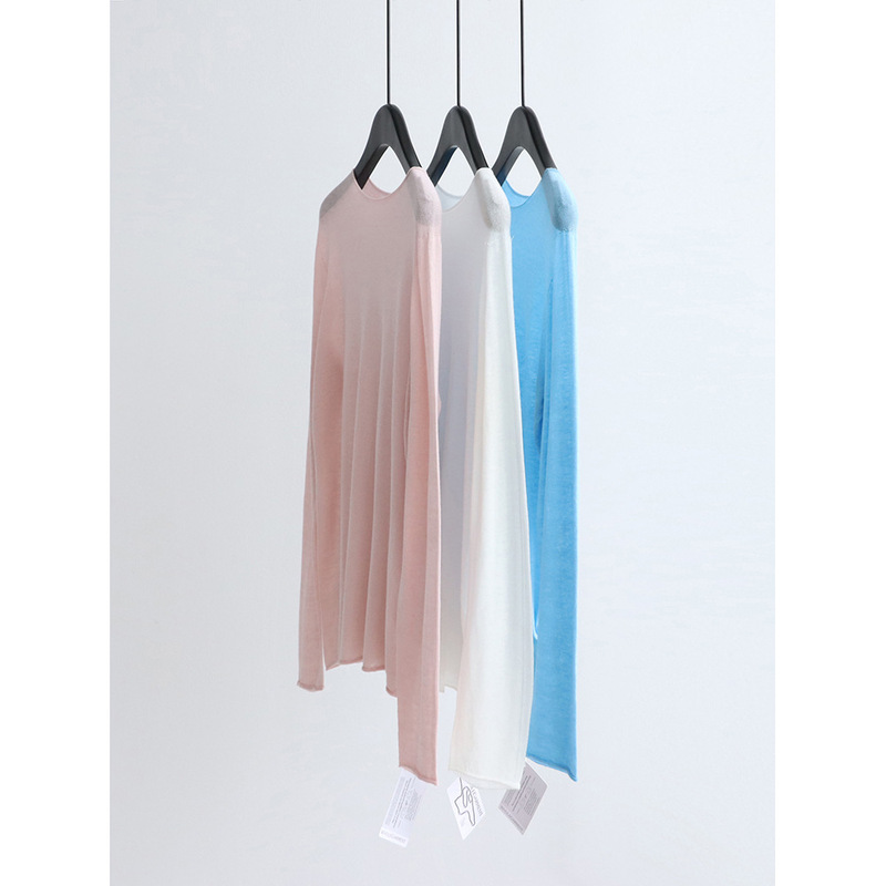 Seamless one-piece ROW-style rolled-edge semi-transparent wool knit sweater, long-sleeved, loose-fitting, casual top for autumn and winter Seamless one-piece ROW-style rolled-edge semi-transparent wool knit sweater, long-sleeved, loose-fitting, casual top for autumn and winter