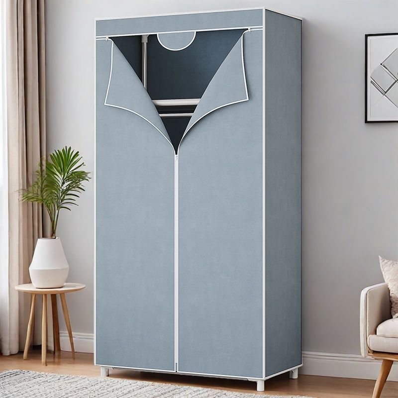 Simple Wardrobe for Home Bedroom Cloth Wardrobe for Rental Room, Sturdy and Durable Assembly, Simple Modern All-Steel Frame Wardrobe