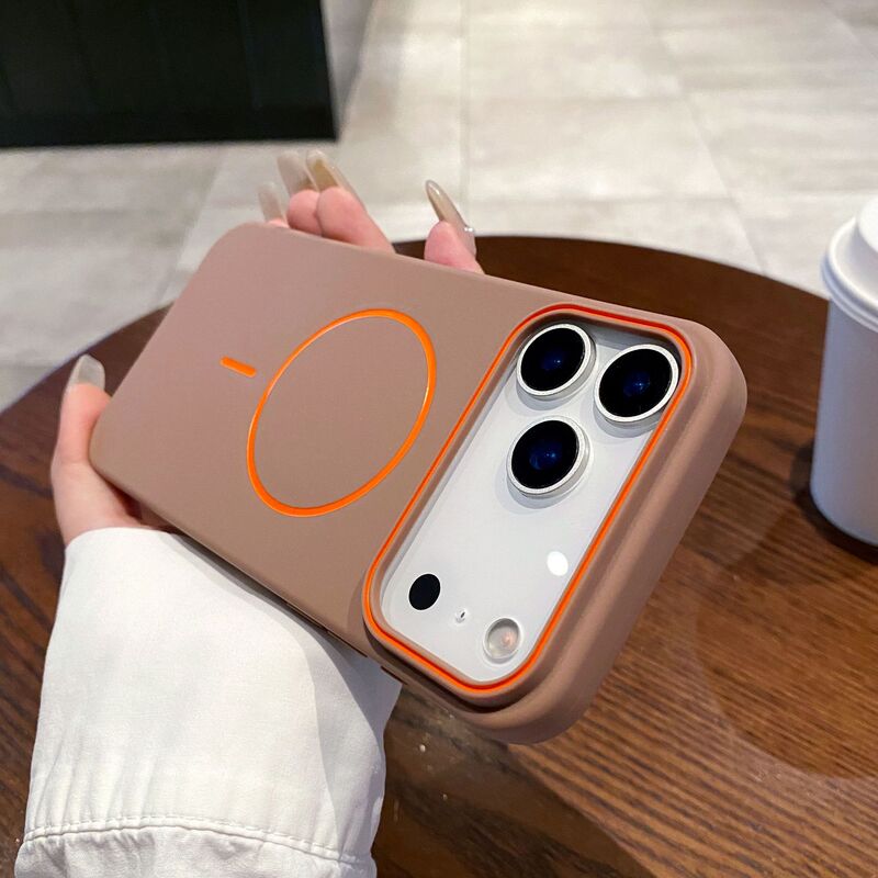 适用iPhone17pro手机壳磨砂细圈磁吸苹果16pro硅胶软壳防摔保护套|undefined