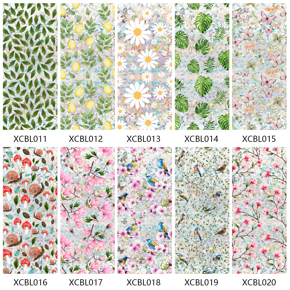 140g Weight Glass paster Home Textiles & Decor Type PVC Material Leaf Pattern Casual, Pastoral Style Casual Pastoral Leaf PVC Glass Paster Wall Art 1