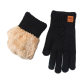 Winter double-layer fleece-lined thickened gloves women's knitted cold-proof riding touch screen warm wool gloves manufacturers wholesale