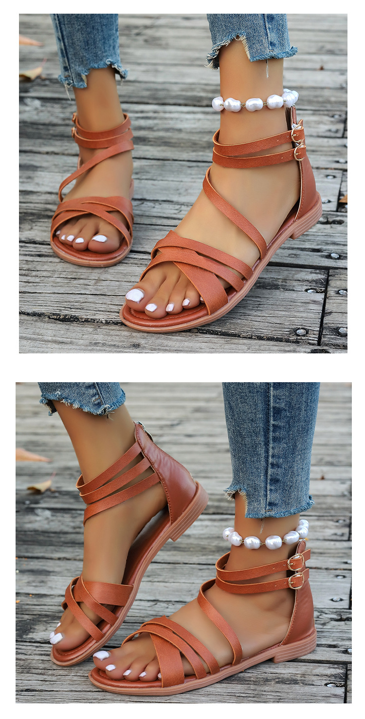 Women's Roman Style Solid Color Open Toe Roman Sandals display picture 12