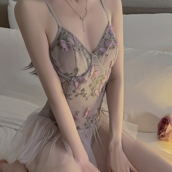 Sexy Pajamas for Women Plus Size Fat mm Sexy Intimates 2025 New Pure Lust Hot See-Through Suspender Nightgown Set